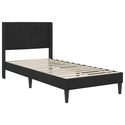 Struttura letto con materasso Nero 80 x 200 cm Velluto | homemem39