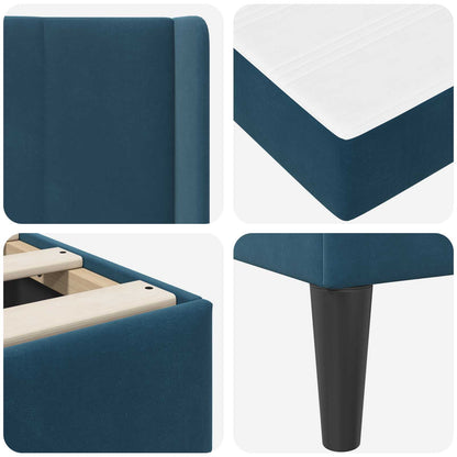 Struttura letto con materasso Blu 80 x 200 cm Velluto | homemem39