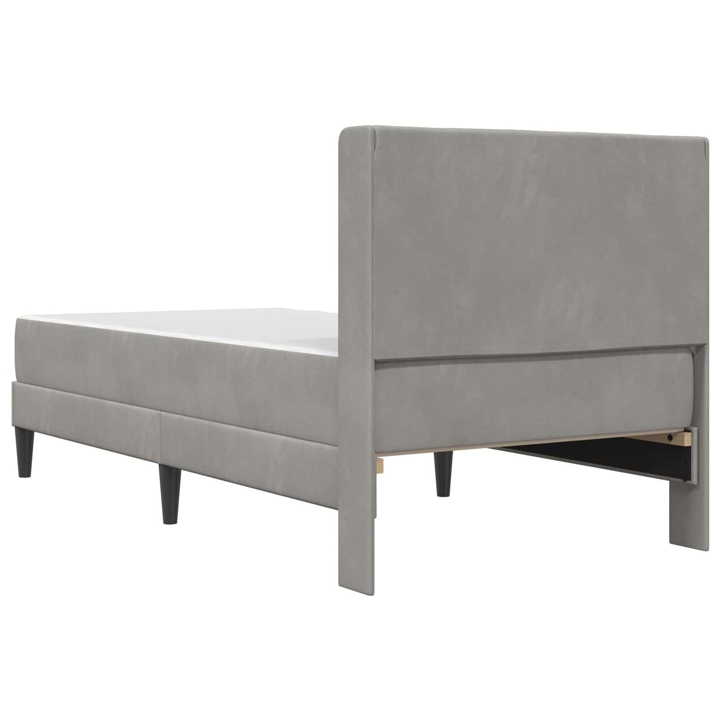 Struttura del letto Grigio chiaro 90 x 190 cm Velluto