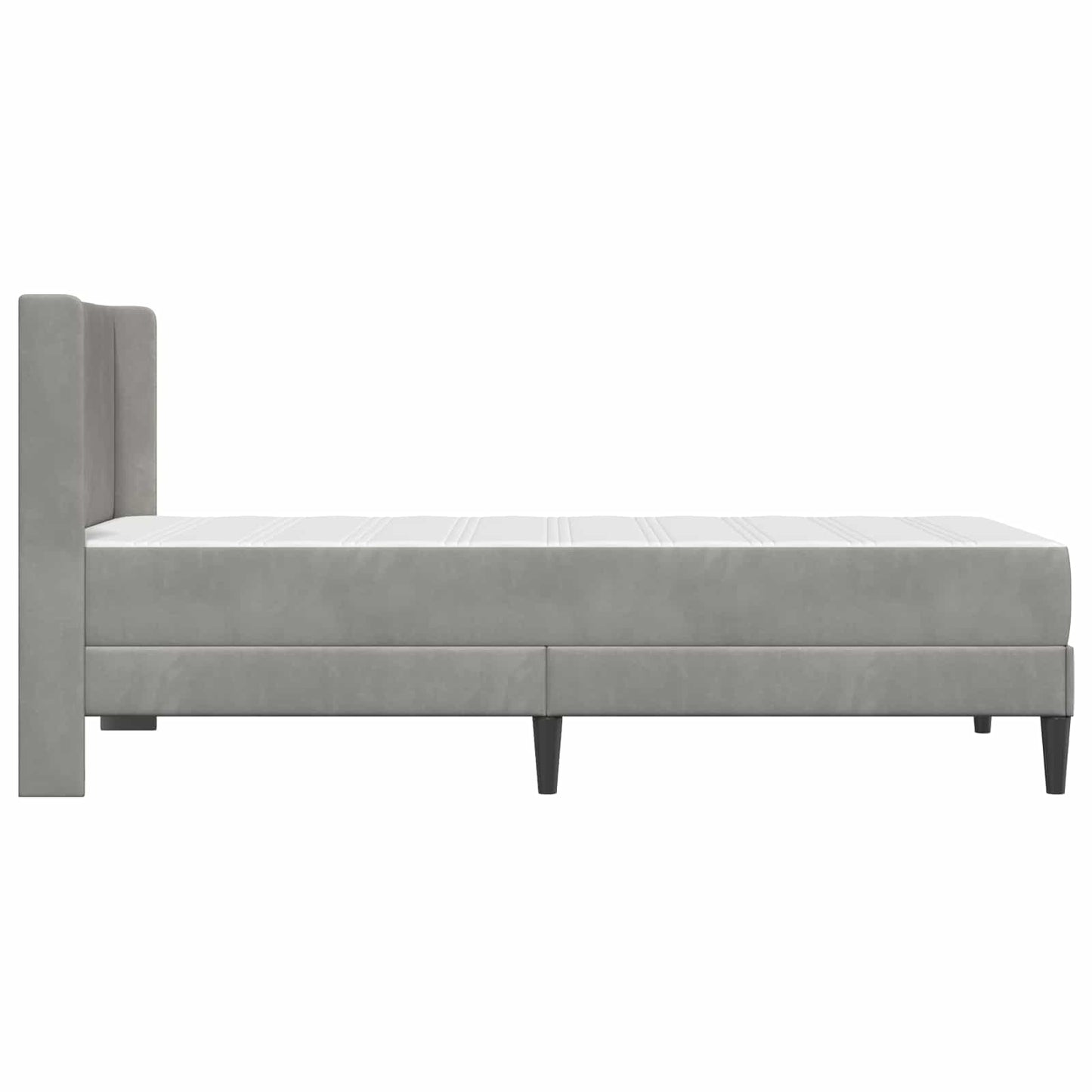 Struttura del letto Grigio chiaro 90 x 190 cm Velluto