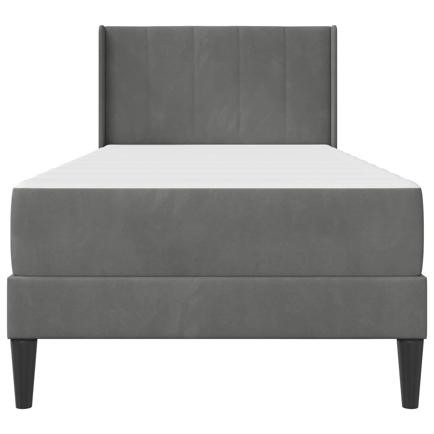 Struttura letto con materasso Grigio Scuro 90 x 190 cm Velluto | homemem39