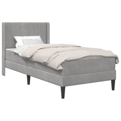 Struttura letto con materasso Grigio Chiaro 90 x 200 cm Velluto | homemem39