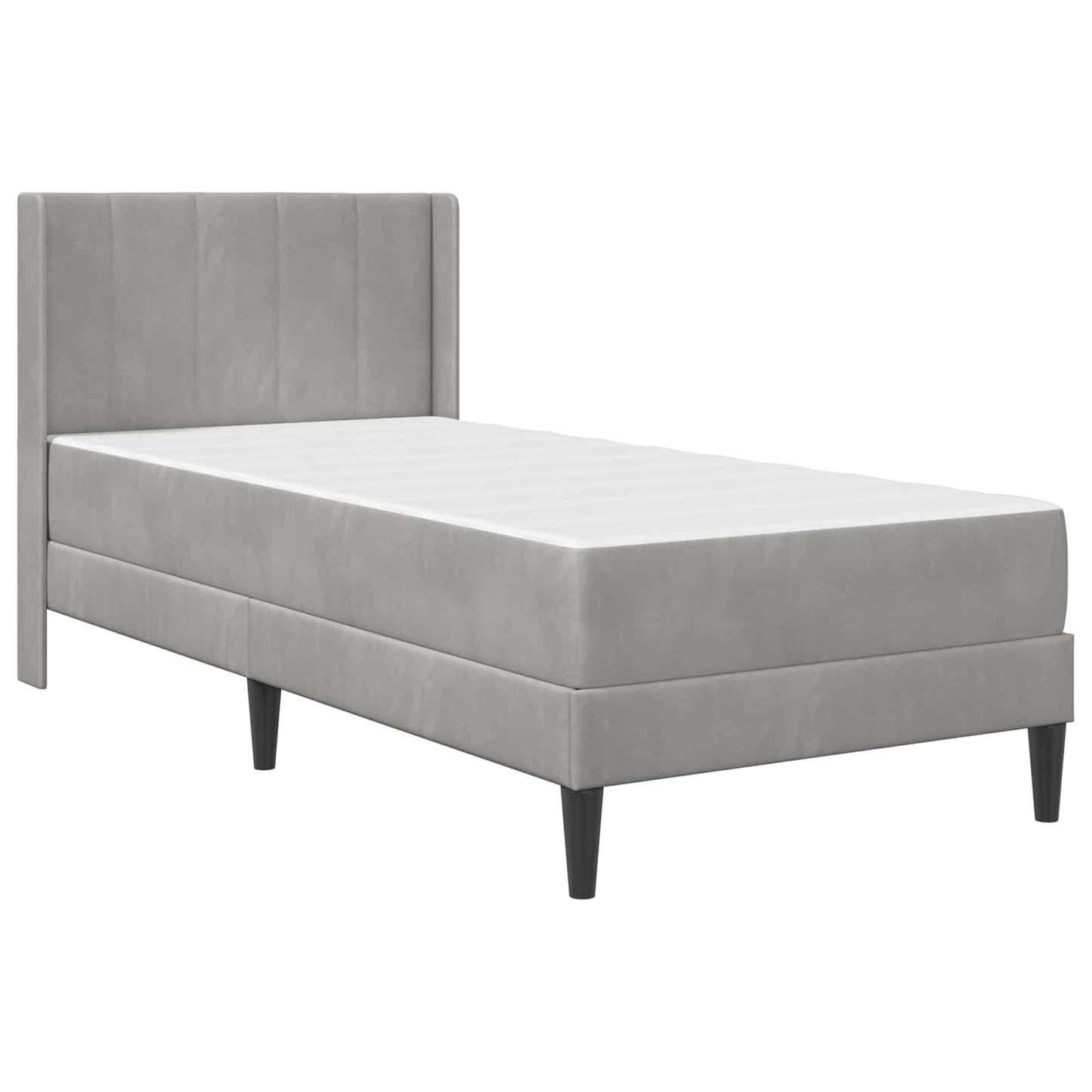 Struttura letto con materasso Grigio Chiaro 90 x 200 cm Velluto | homemem39