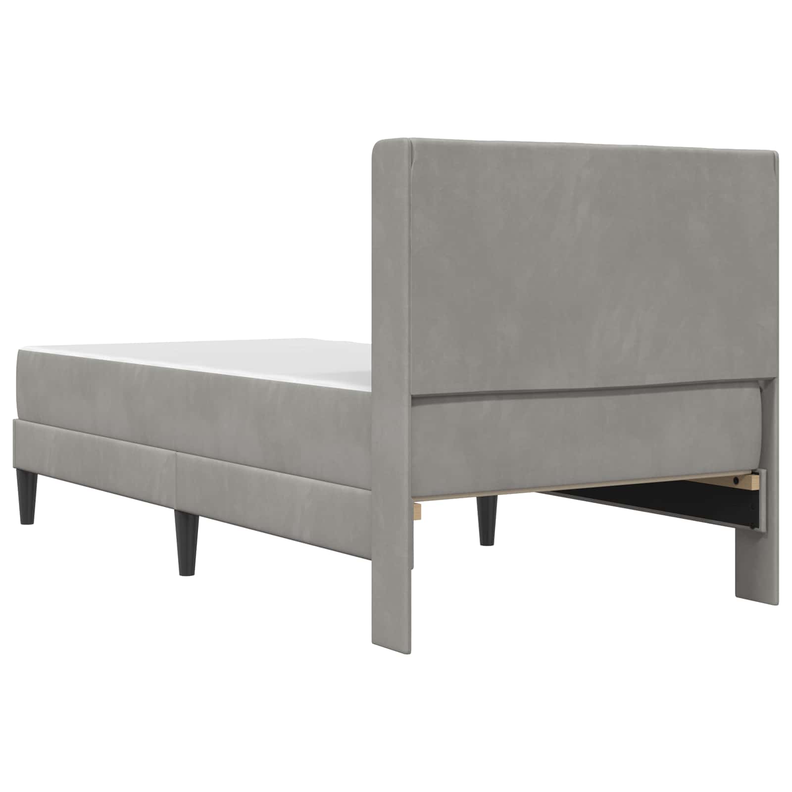 Struttura letto con materasso Grigio Chiaro 90 x 200 cm Velluto | homemem39