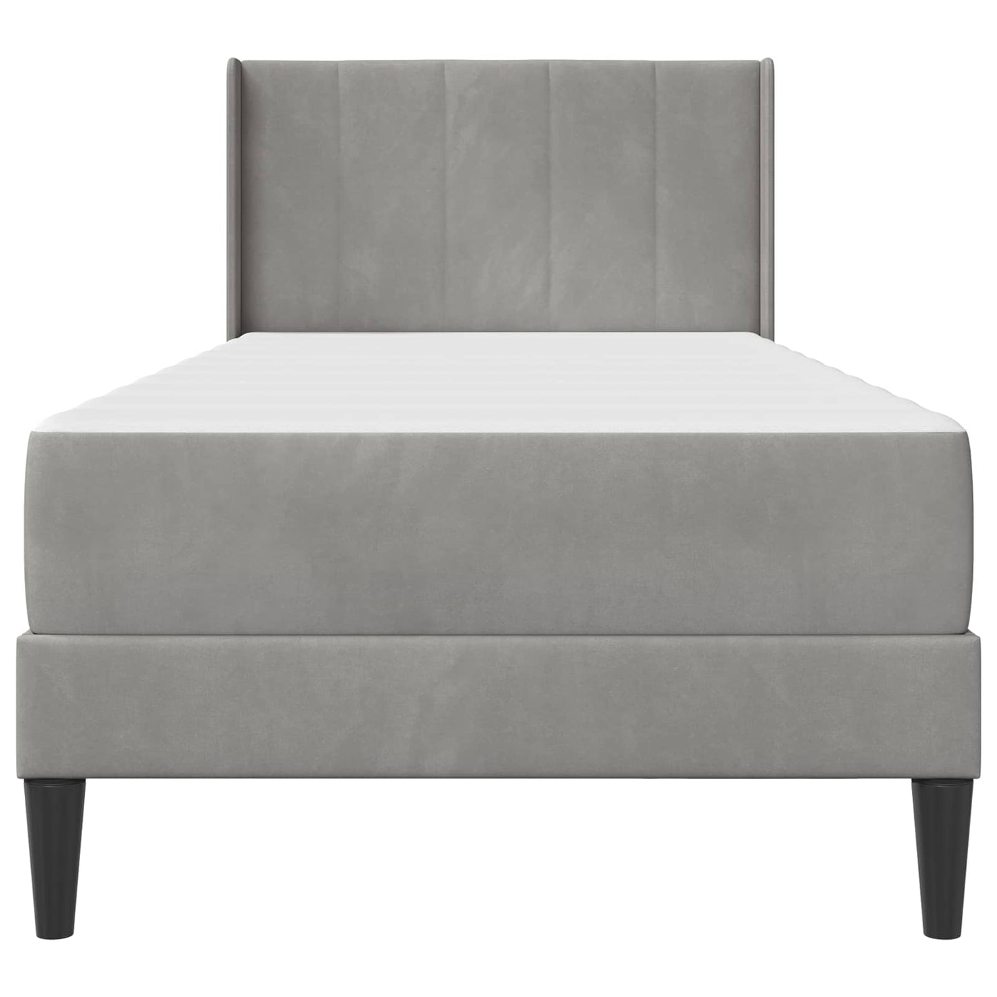 Struttura letto con materasso Grigio Chiaro 90 x 200 cm Velluto | homemem39