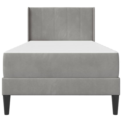 Struttura letto con materasso Grigio Chiaro 90 x 200 cm Velluto | homemem39