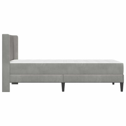 Struttura letto con materasso Grigio Chiaro 90 x 200 cm Velluto | homemem39
