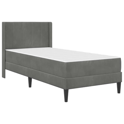 Struttura letto con materasso Grigio Scuro 90 x 200 cm Velluto | homemem39