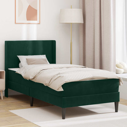 Struttura letto con materasso Verde Scuro 90 x 200 cm Velluto | homemem39