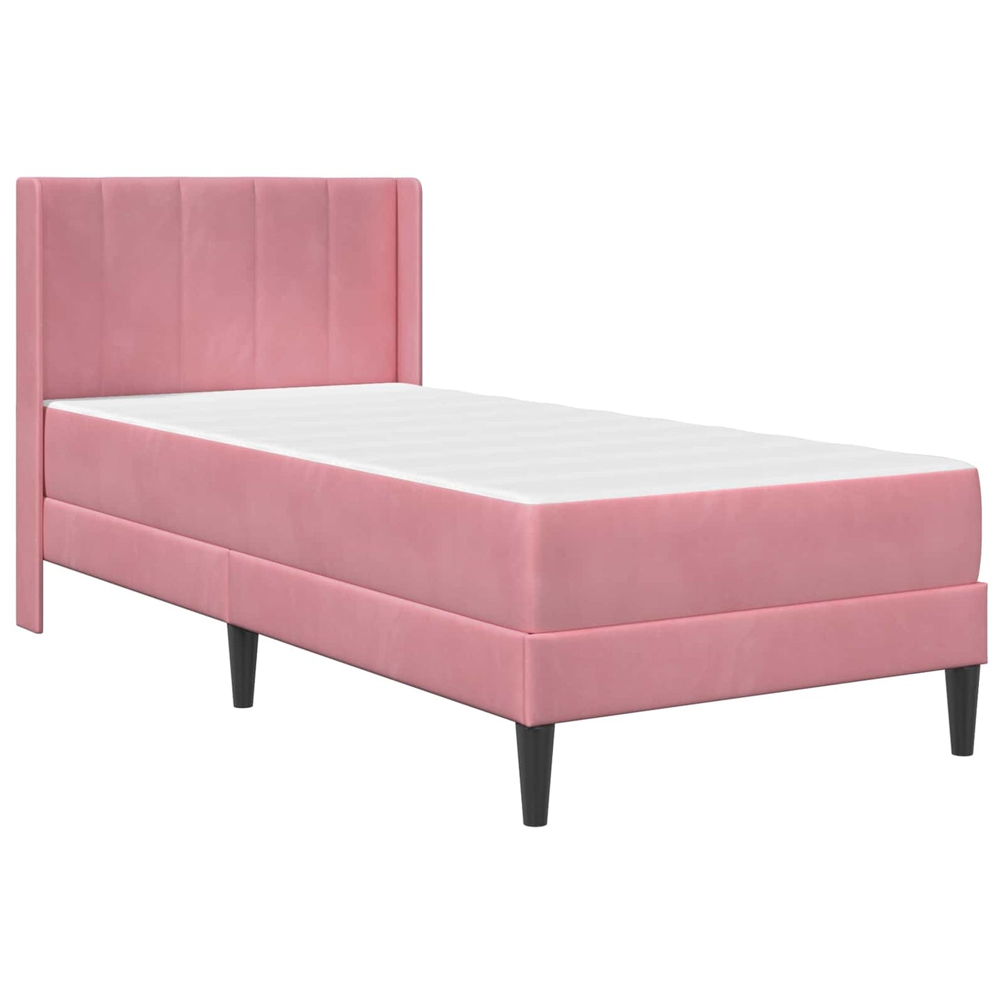 Struttura letto con materasso Rosa 100 x 200 cm Velluto | homemem39