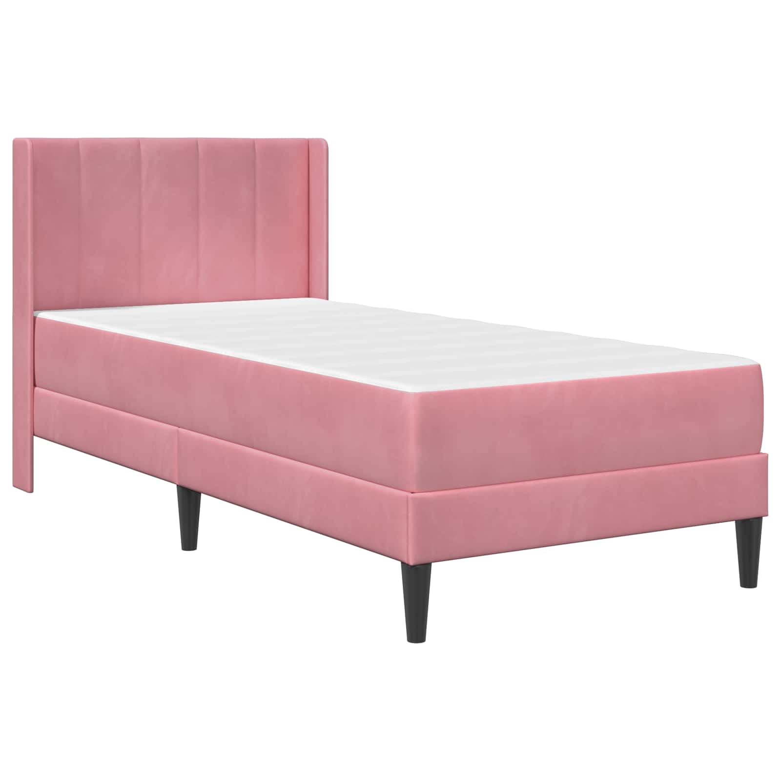 Struttura letto con materasso Rosa 100 x 200 cm Velluto | homemem39