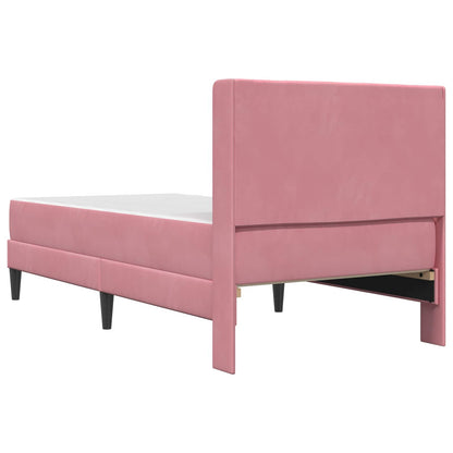 Struttura letto con materasso Rosa 100 x 200 cm Velluto | homemem39