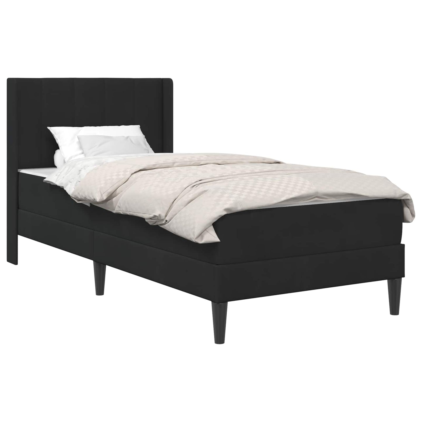 Struttura letto con materasso Nero 100 x 200 cm Velluto | homemem39