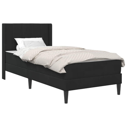 Struttura letto con materasso Nero 100 x 200 cm Velluto | homemem39