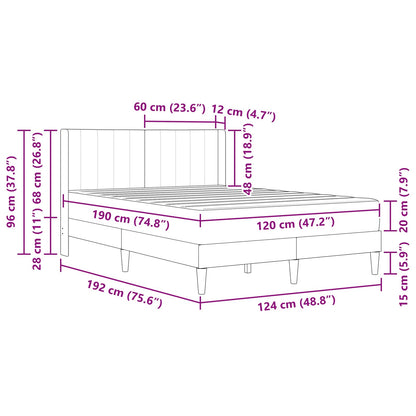 Struttura del letto Verde Scuro 120 x 190 cm Velluto