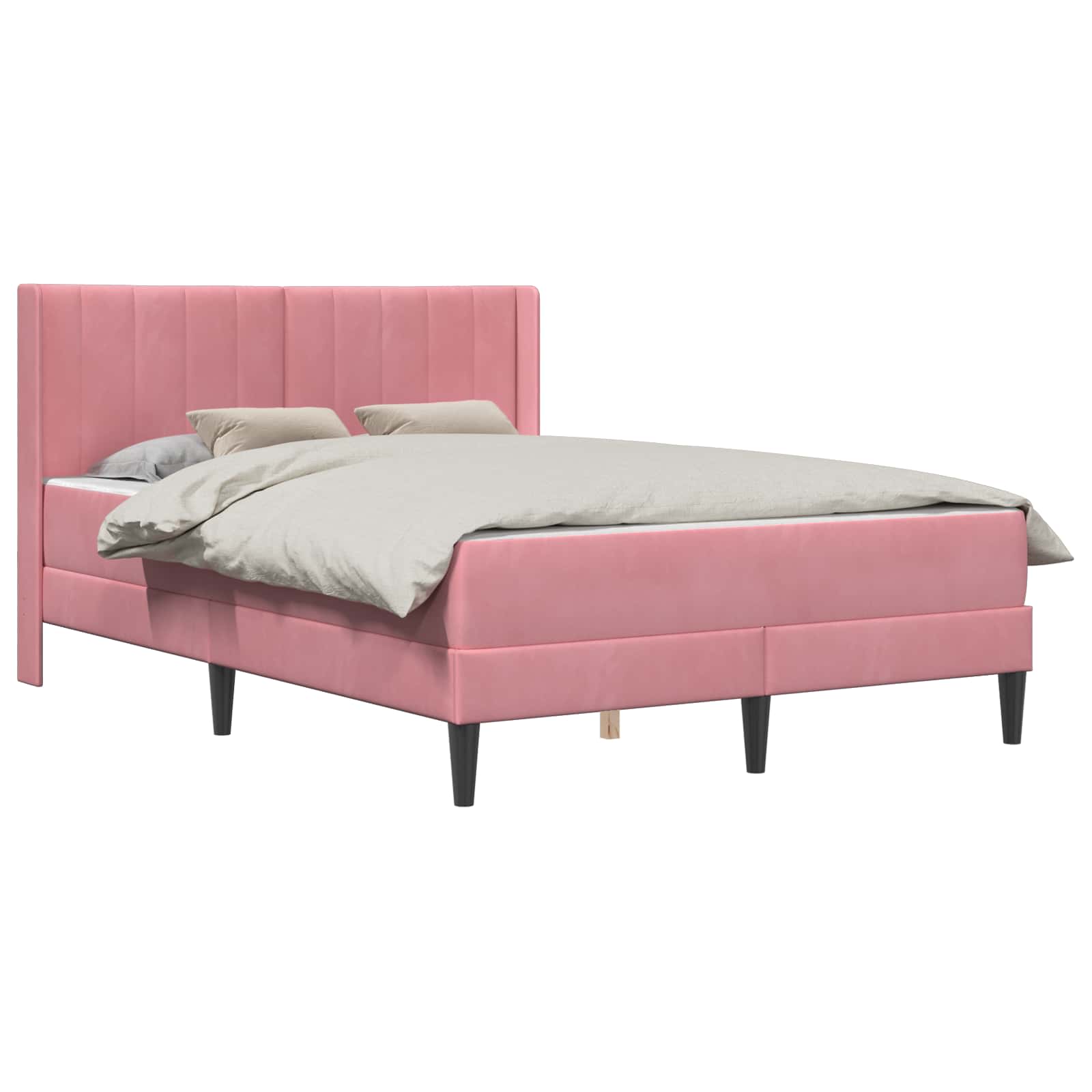 Struttura letto con materasso Rosa 120 x 190 cm Velluto | homemem39