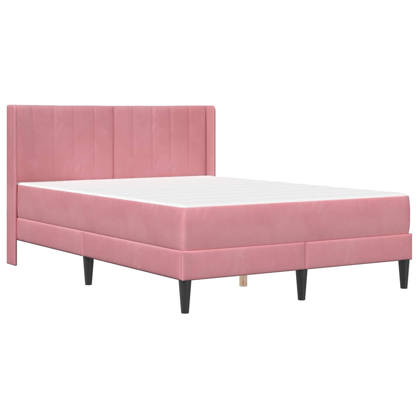 Struttura letto con materasso Rosa 120 x 190 cm Velluto | homemem39