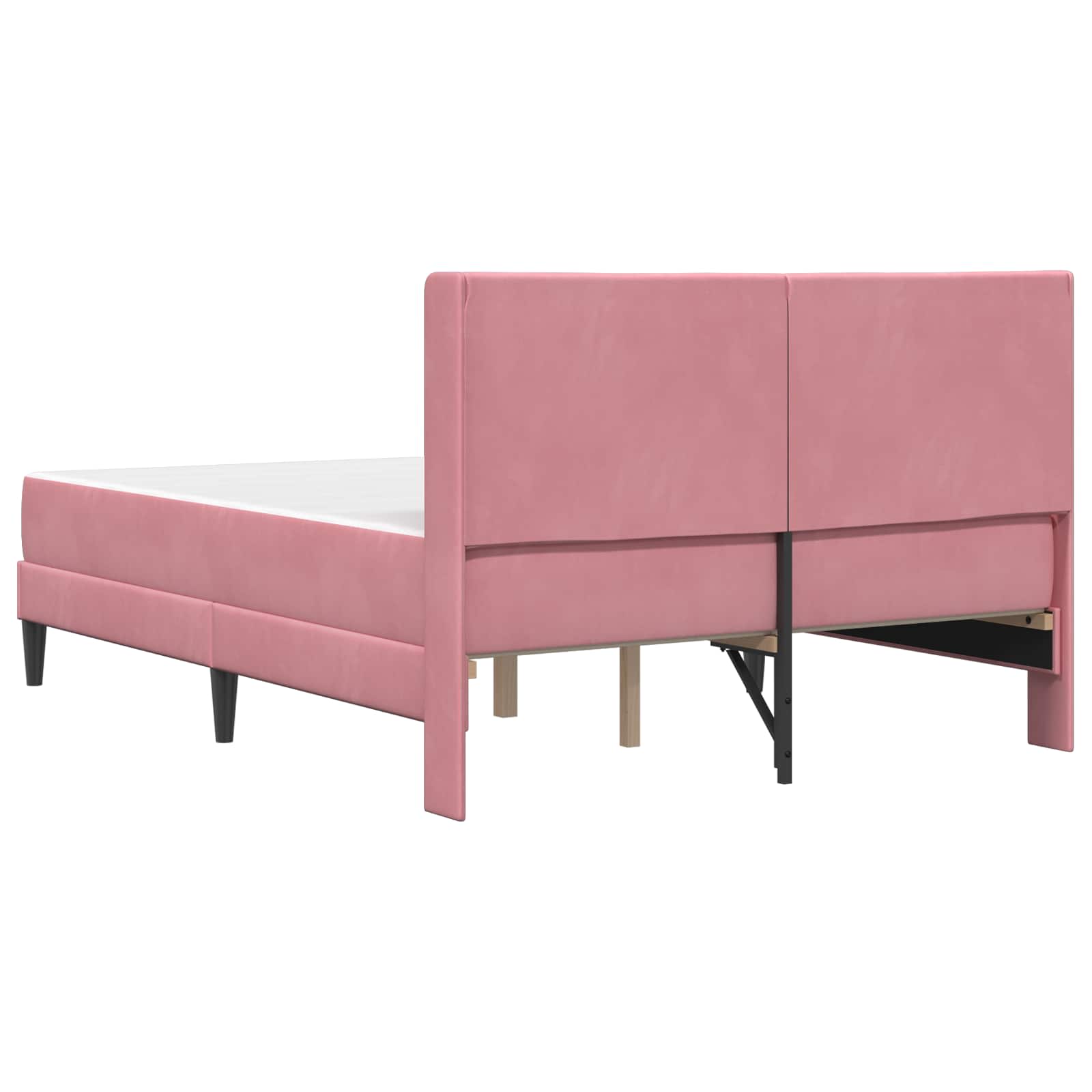 Struttura letto con materasso Rosa 120 x 190 cm Velluto | homemem39
