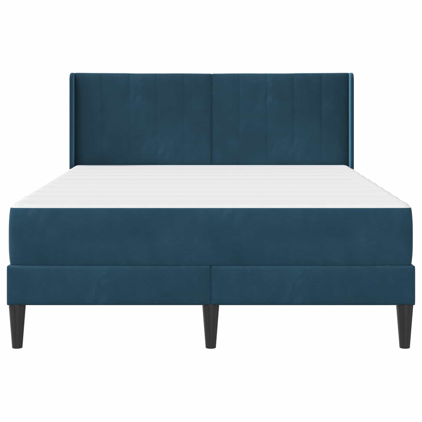 Struttura del letto con materasso Blu 120 x 190 cm Velluto