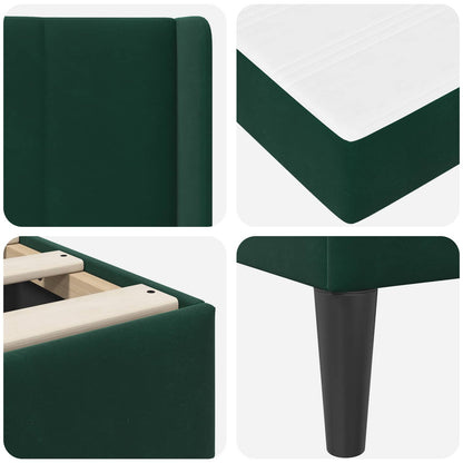 Struttura letto con materasso Verde Scuro 120 x 200 cm Velluto | homemem39