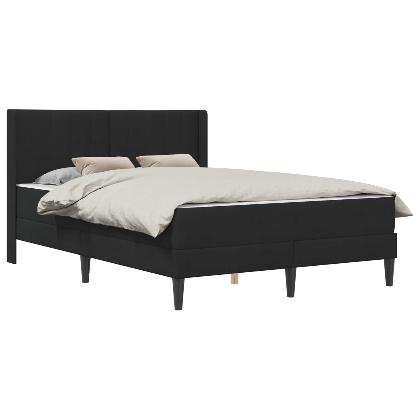 Struttura letto con materasso Nero 120 x 200 cm Velluto | homemem39