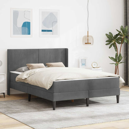 Struttura letto con materasso Grigio Scuro 140 x 190 cm Velluto | homemem39