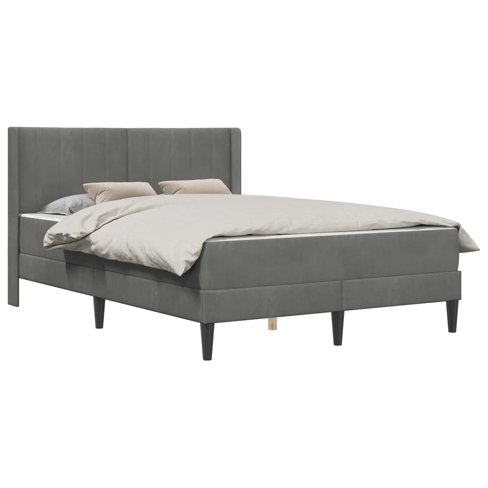 Struttura letto con materasso Grigio Scuro 140 x 190 cm Velluto | homemem39