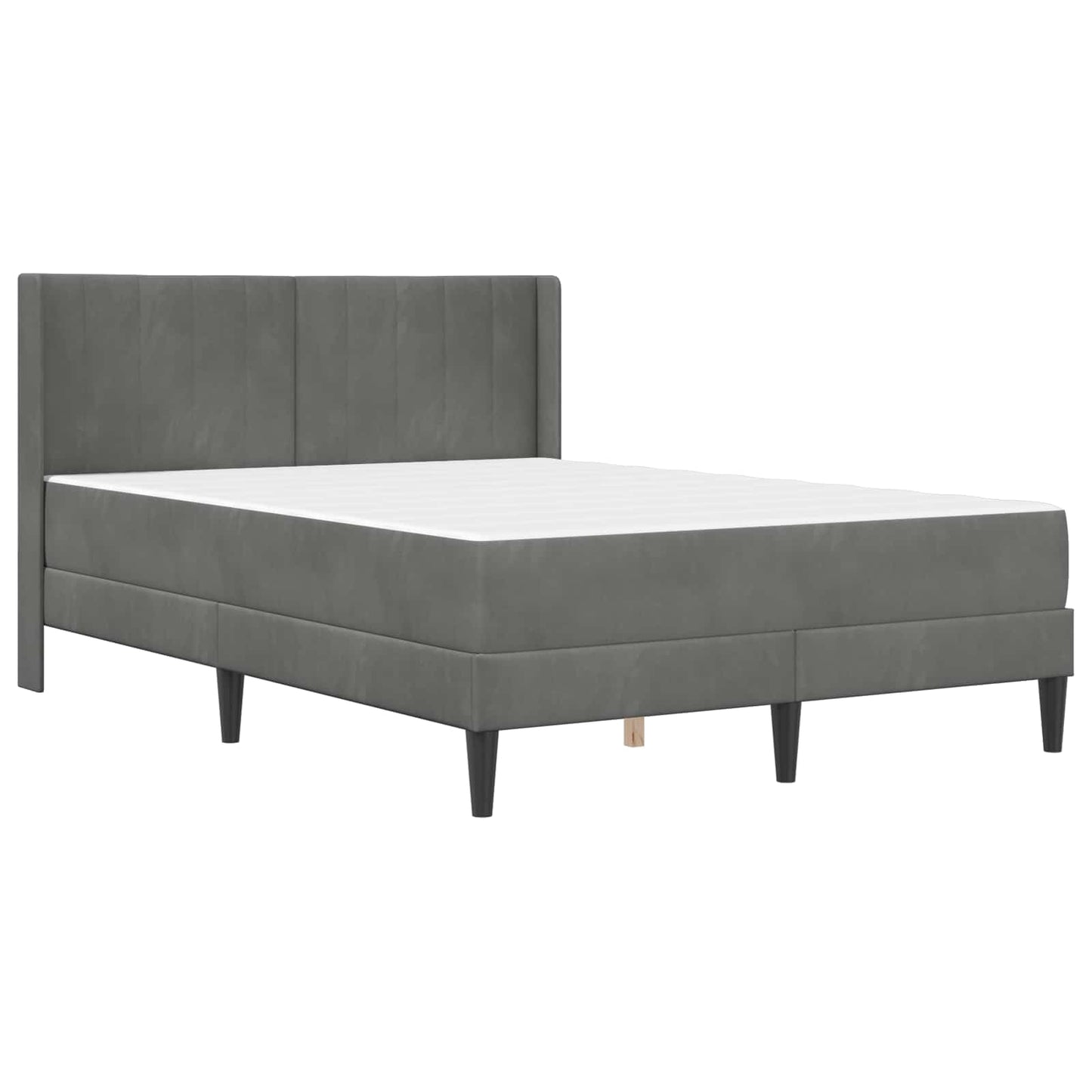 Struttura letto con materasso Grigio Scuro 140 x 190 cm Velluto | homemem39