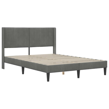 Struttura letto con materasso Grigio Scuro 140 x 190 cm Velluto