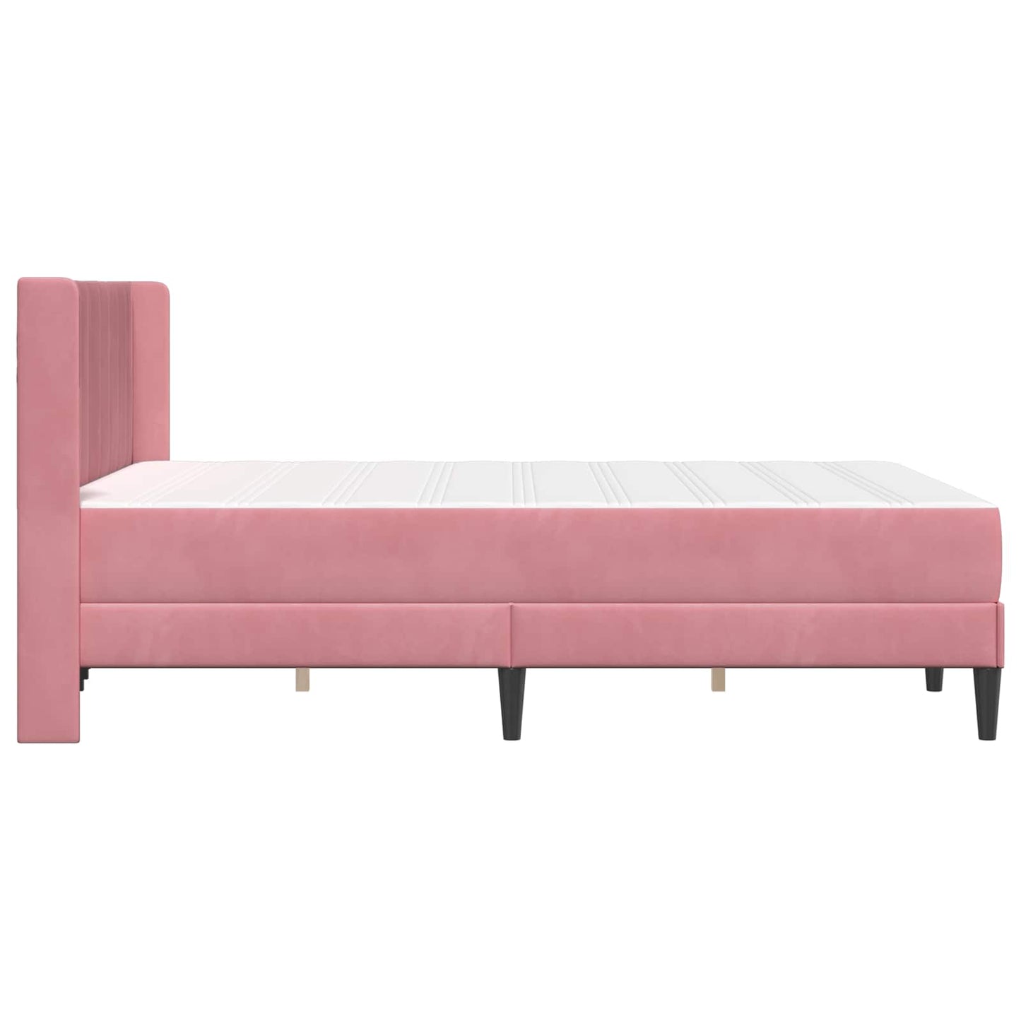 Struttura letto con materasso Rosa 140 x 190 cm Velluto | homemem39
