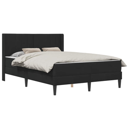 Struttura letto con materasso Nero 140 x 190 cm Velluto | homemem39