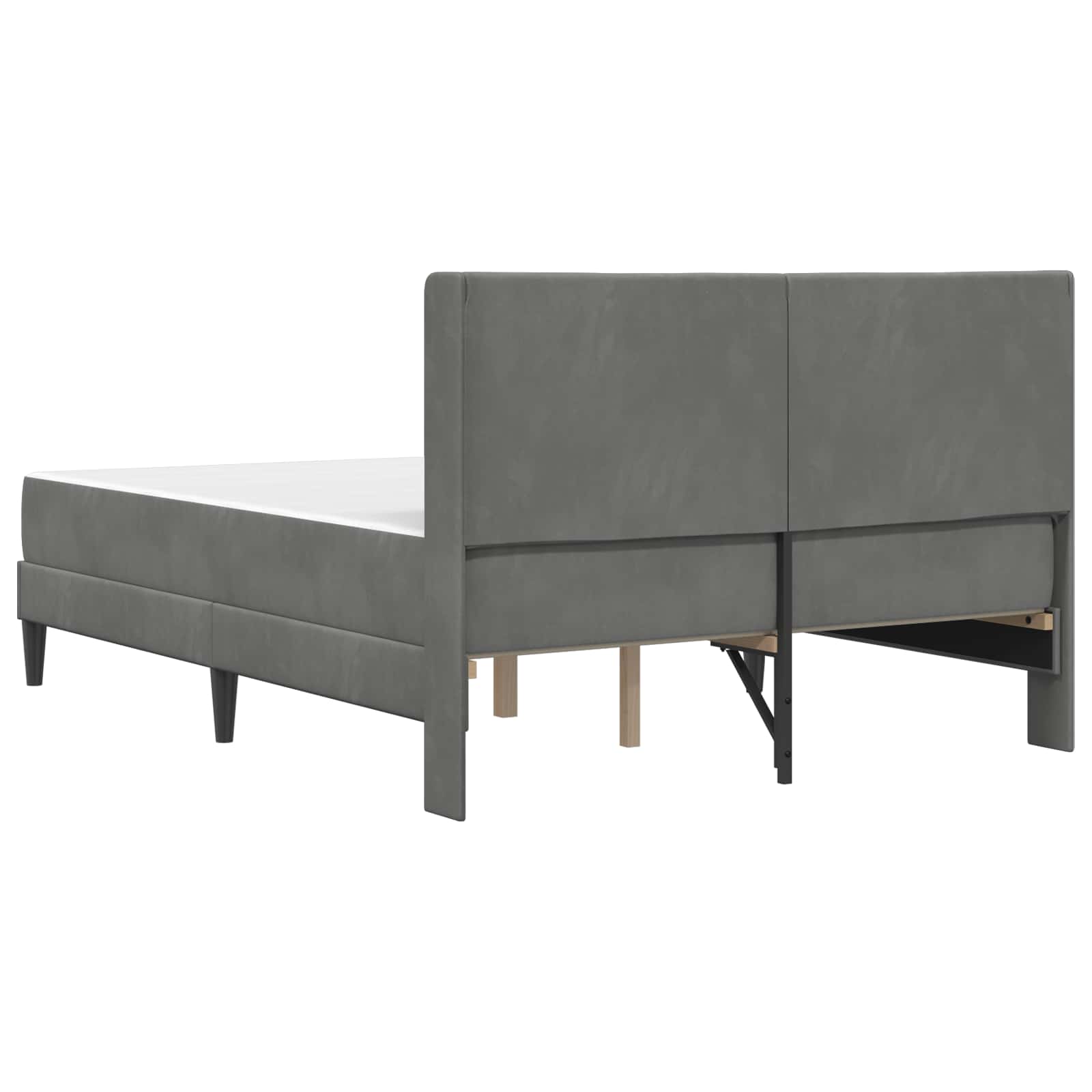 Struttura letto con materasso Grigio Scuro 140 x 200 cm Velluto | homemem39