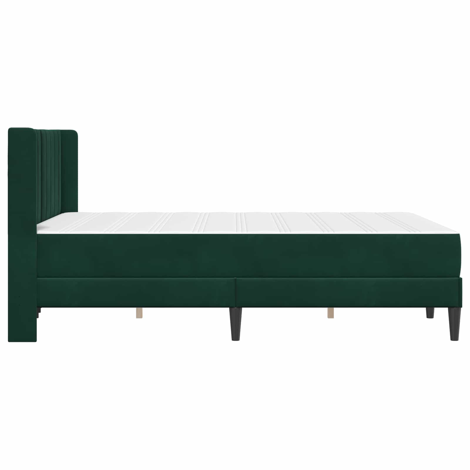 Struttura letto con materasso Verde Scuro 140 x 200 cm Velluto | homemem39