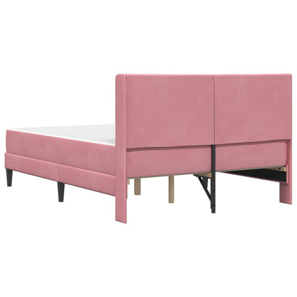 Struttura letto con materasso Rosa 140 x 200 cm Velluto | homemem39