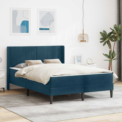 Struttura letto con materasso Blu 140 x 200 cm Velluto | homemem39