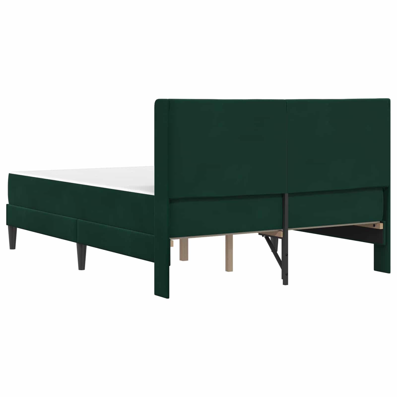 Struttura letto con materasso Verde Scuro 160 x 200 cm Velluto | homemem39