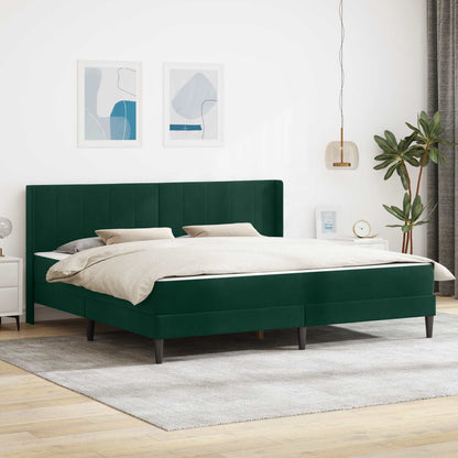 Struttura letto con materasso Verde Scuro 180 x 200 cm Velluto | homemem39