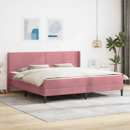 Struttura letto con materasso Rosa 180 x 200 cm Velluto | homemem39