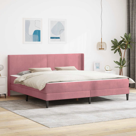 Struttura letto con materasso Rosa 180 x 200 cm Velluto | homemem39