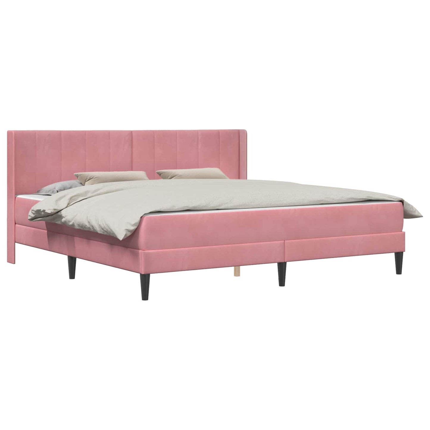 Struttura letto con materasso Rosa 180 x 200 cm Velluto | homemem39