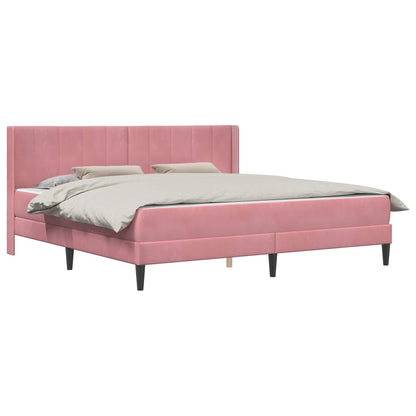 Struttura letto con materasso Rosa 180 x 200 cm Velluto | homemem39