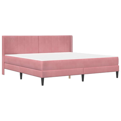 Struttura letto con materasso Rosa 180 x 200 cm Velluto | homemem39