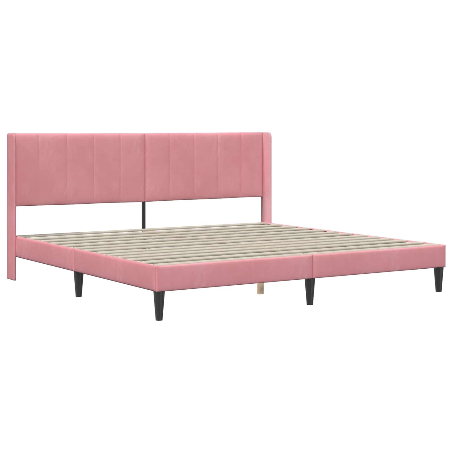Struttura letto con materasso Rosa 180 x 200 cm Velluto | homemem39