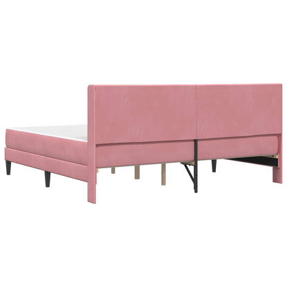 Struttura letto con materasso Rosa 180 x 200 cm Velluto | homemem39