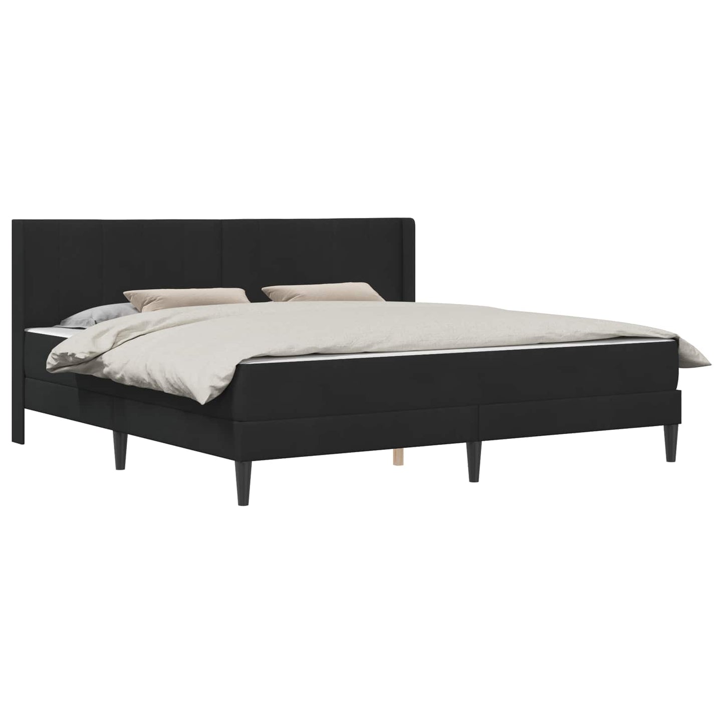 Struttura letto con materasso Nero 180 x 200 cm Velluto | homemem39