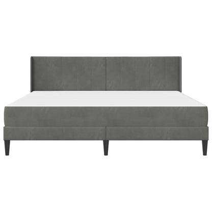 Struttura letto con materasso Grigio Scuro 200 x 200 cm Velluto | homemem39