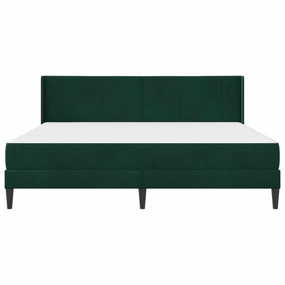 Struttura letto con materasso Verde Scuro 200 x 200 cm Velluto | homemem39