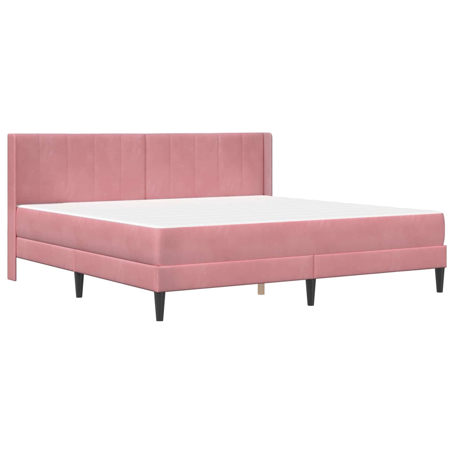 Struttura letto con materasso Rosa 200 x 200 cm Velluto | homemem39