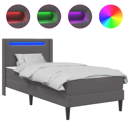 Struttura letto con materasso Grigio 90 x 190 cm Similpelle | homemem39