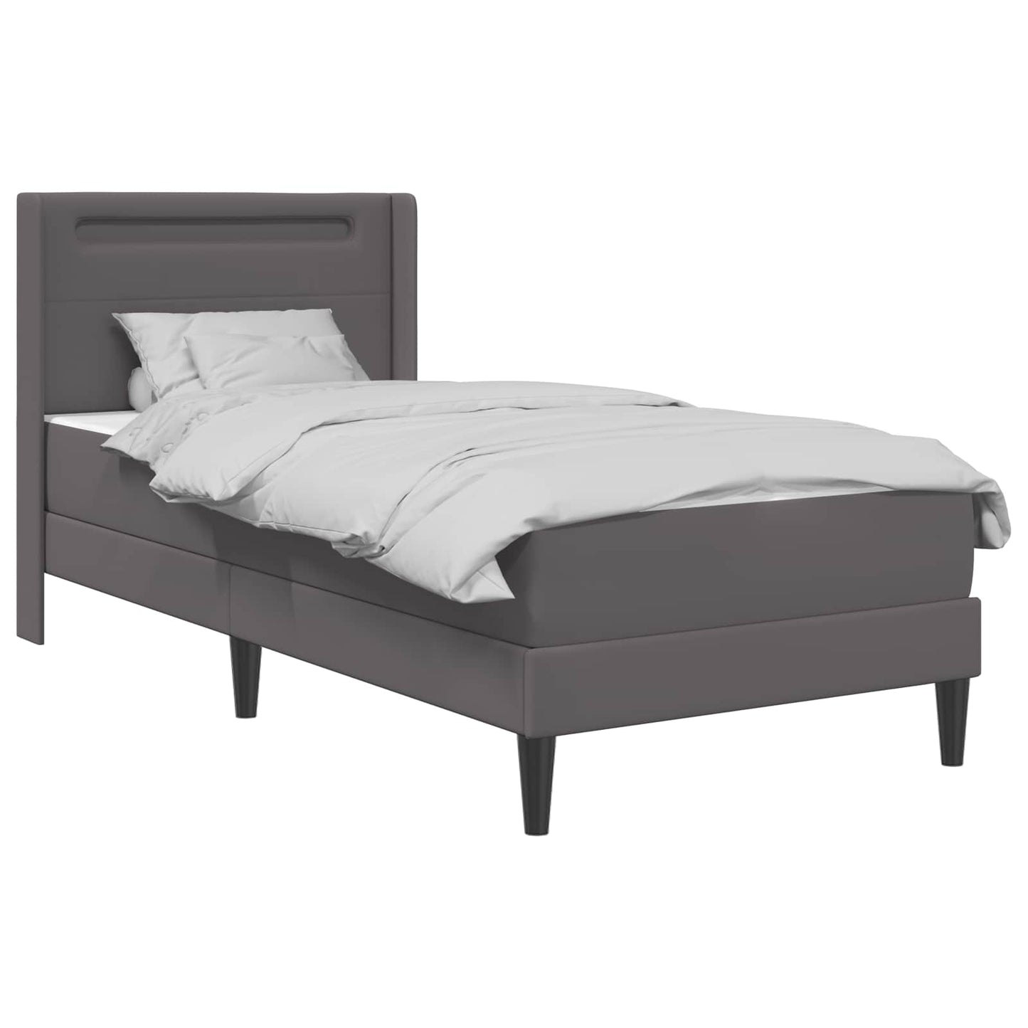 Struttura letto con materasso Grigio 90 x 190 cm Similpelle | homemem39